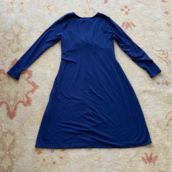J.Jill Wearever Collection Rich Navy Blue Criss-Cross Dress, Small Petite - Picture 5 of 10